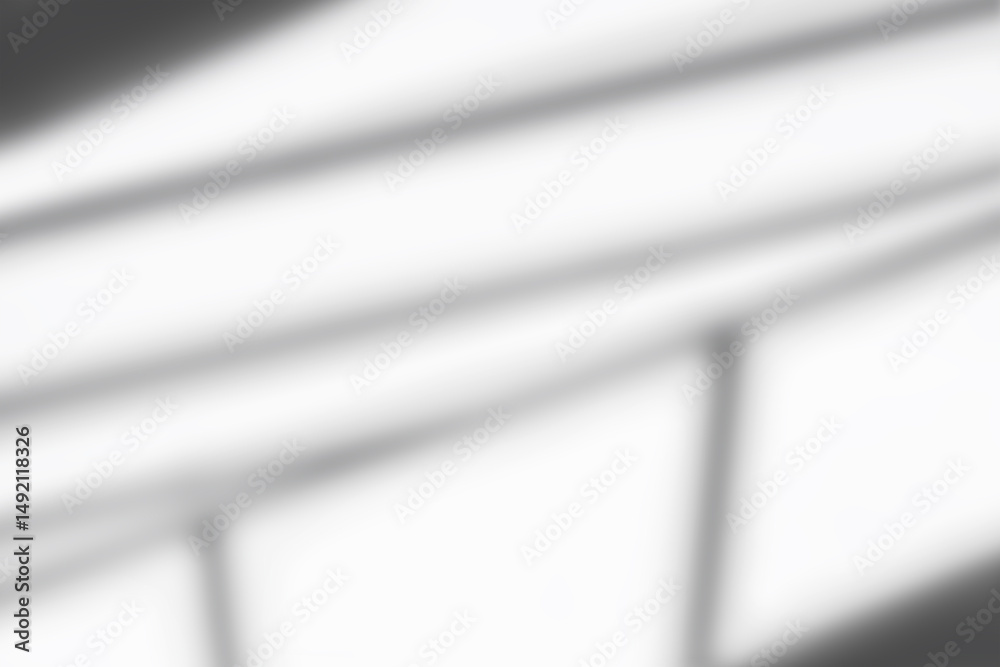 Aufkleber shadow and light overlay on white background,blurred window shadow and sunlight reflection on wall,a