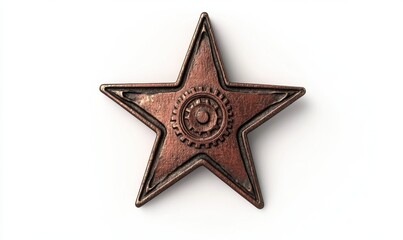 Obraz premium Bronze star award on white background