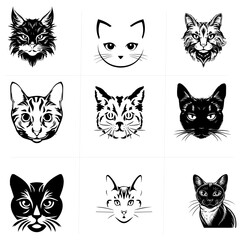 Cute and Beautiful cat vector-6