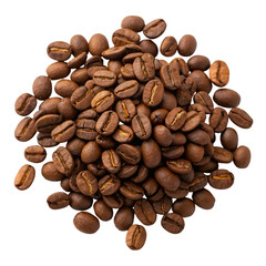Naklejka premium Pile of coffee beans isolated on transparent background