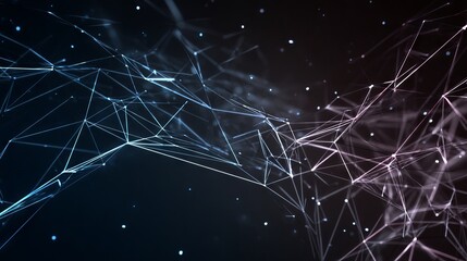 High-resolution abstract geometric polygonal mesh background with dynamic interconnected lines forming a futuristic technology network