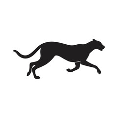 cheetah running fast vector art silhouette