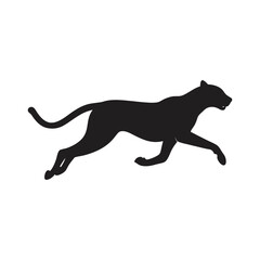 cheetah running fast vector art silhouette