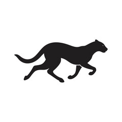 cheetah running fast vector art silhouette