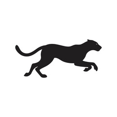 cheetah running fast vector art silhouette