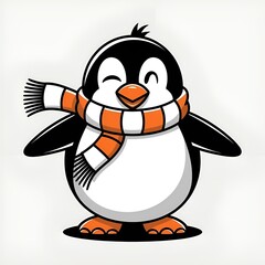 Fototapeta premium Penguin sliding illustration 
