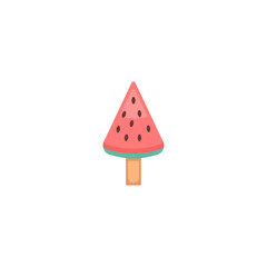Tasty watermelon Icecream icon logo flat vector design