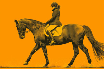 &Eacute;l&eacute;gance &eacute;questre sur fond vibrant