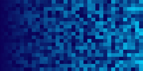 Digital Technology Colorful Blue Pixels Gradient Background. Digital Data Square Blue Pattern. Blue Digital Pixel Mosaic Pattern. Vector Illustration.