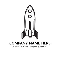Rocket silhouette logo company design vector illustration