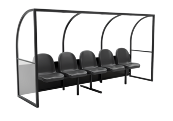 Team Bench Shelter 6Seat Weatherproof Dugout for Sports on Transparent background
