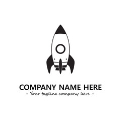 Rocket silhouette logo company design vector illustration