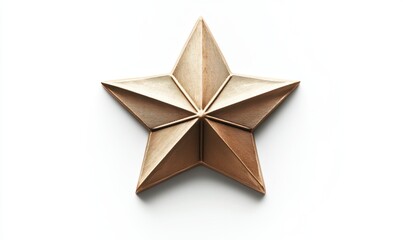 Gold star award, isolated on white background, for achievement