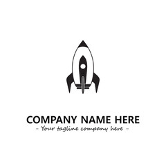 Rocket silhouette logo company design vector illustration