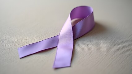 Lavender Purple Ribbon Awareness Symbol Close Up