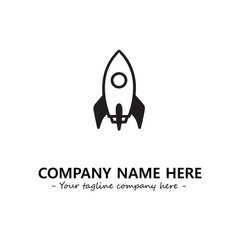 Rocket silhouette logo company design vector illustration