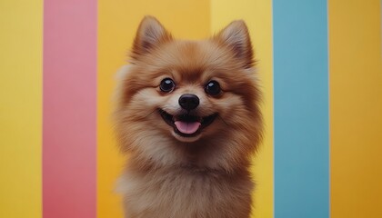 Obraz premium Happy Pom in Colorful Stripes