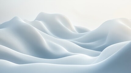 Serene snowy landscape with soft wavy hills under bright sky