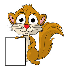 Cartoon Illustration of a Cute Xerus