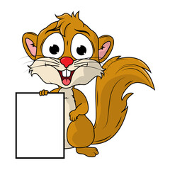 Obraz premium Cartoon Illustration of a Cute Xerus