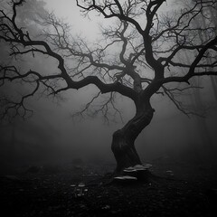 Whispers of the Foggy Grove AI Generated