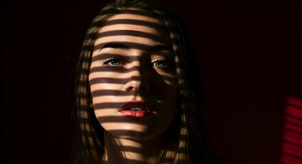 woman,  face,  portrait, Woman's Face with Light and Shadow