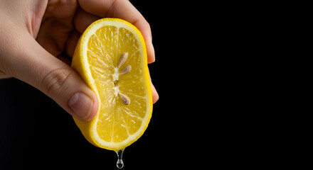 lemon,  half lemon,  squeezing lemon, Juicy Lemon Half Squeezing