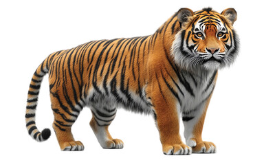 Fototapeta premium Tiger isolated on transparent white background, clipping path ,png 