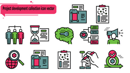 Project development collextion icon vector