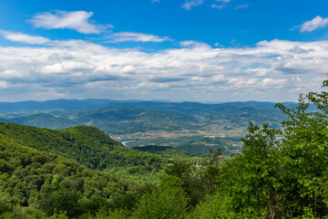 Naklejka premium View of Serbia and Bosnia from Mount Gucevo