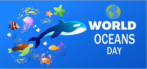 World Oceans DAY illustration