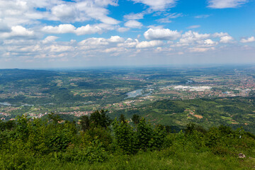 Fototapeta premium View of Serbia and Bosnia from Mount Gucevo