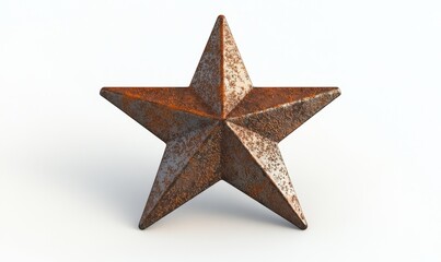 Obraz premium Rusty metal star, isolated on white, rustic decor