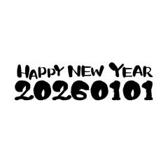 2026年　年賀状　手書き文字素材