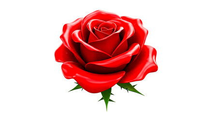 A vibrant red rose with delicate petals blooming against a stark black background in sharp focus