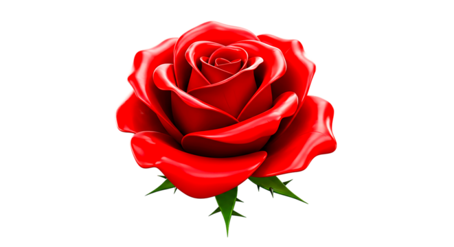A vibrant red rose with delicate petals blooming against a stark black background in sharp focus - Powered by Adobe
