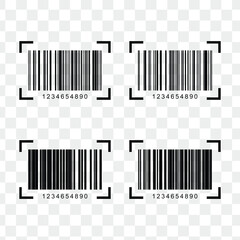 Barcode icon illustration isolated on transparent background.