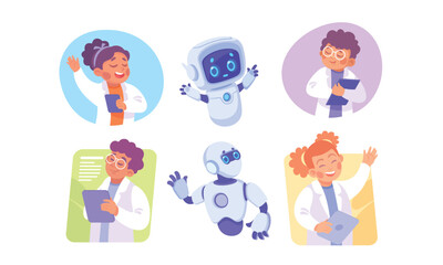 Innovative Science and Technology Characters featuring an engaging Robot Assistant companion
