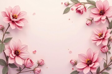 Fototapeta premium Subtle floral motif on soft pastel background, soft, elegant, organic