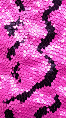 Fototapeta premium animal snake print with black and pink in y2k glitter style photo