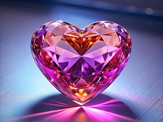 Fototapeta premium Brilliant Pink Heart Shaped Diamond