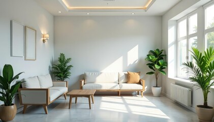 Fototapeta premium A clean and welcoming GP doctor's office waiting area , general practitioner, neat