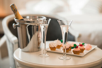 Champagne, candles, relaxation,