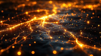 Obraz premium A digital brain simulation with glowing neural networks and AI learning