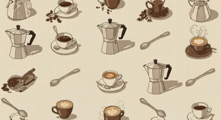 Coffee pattern background