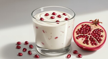Realistic photo of the pomegranate Isolated on background 