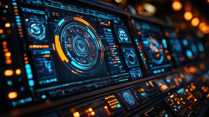 Fototapeta premium Futuristic cockpit displays