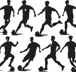 Dynamic Football Player Illustrations in Bold Graphic Style © Sarmad