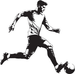 Dynamic Football Player Illustrations in Bold Graphic Style