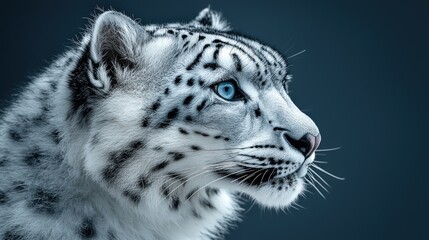 Obraz premium Close-up profile of a snow leopard